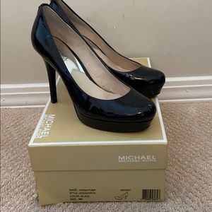 Black patent leather heels